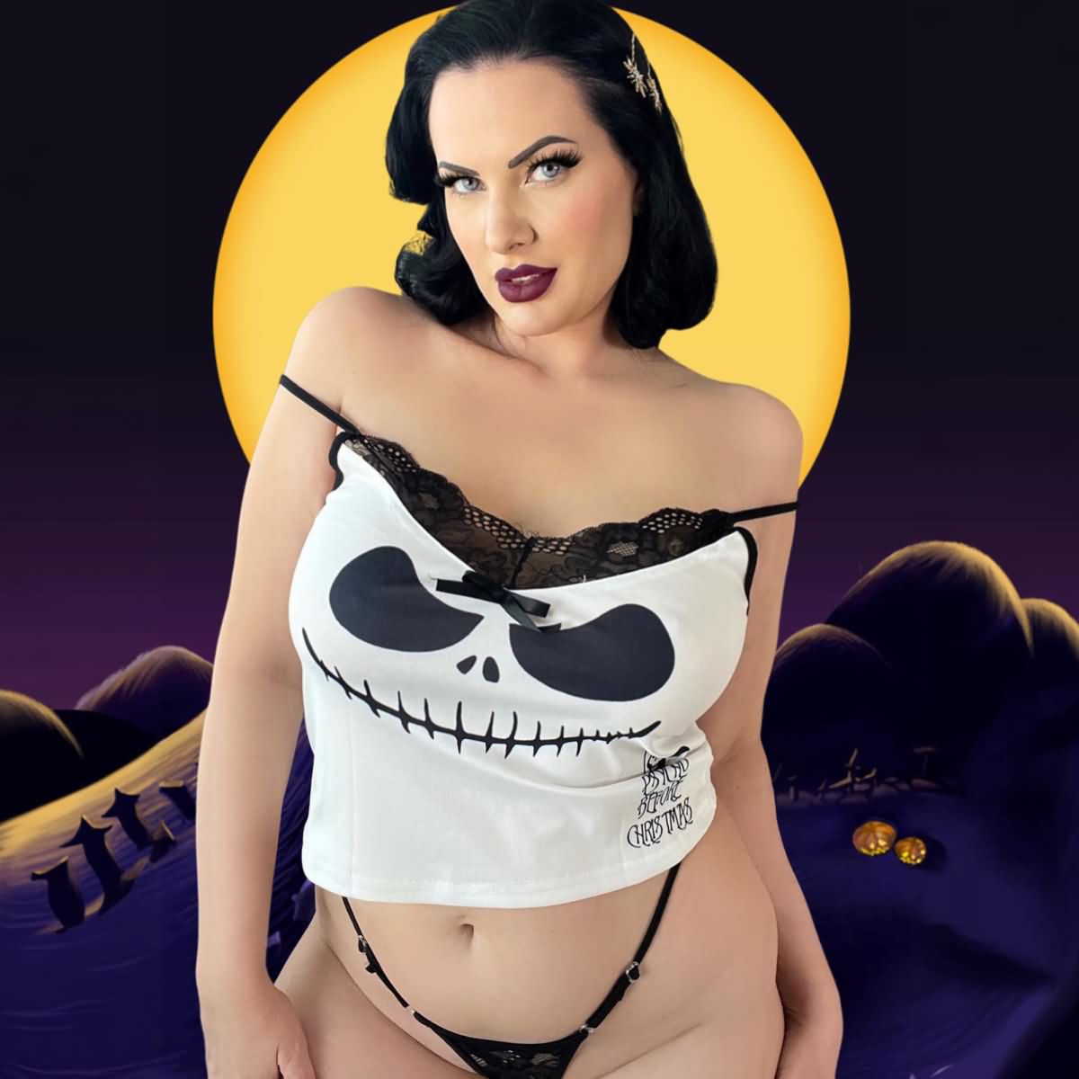 Enchanting Skull & Lace "Little Nightmare" Pajama Set - Whimsical Sleepwear